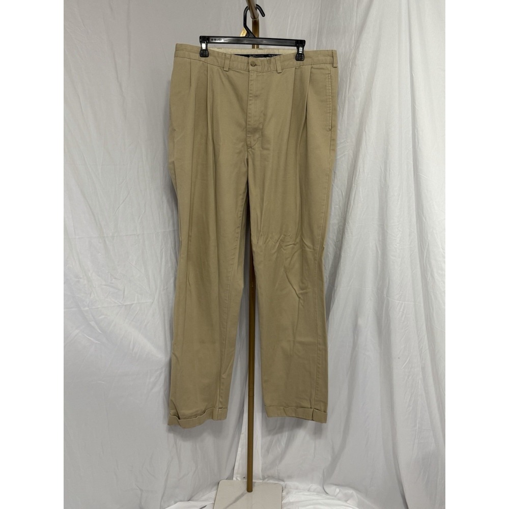 Polo‎ Ralph Lauren Andrew Pant Mens 38x34 Khaki Chino Pleated Front Classic Fit